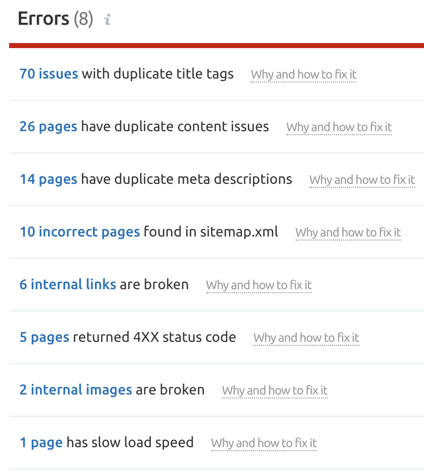 Technische SEO issues uit een SEO audit