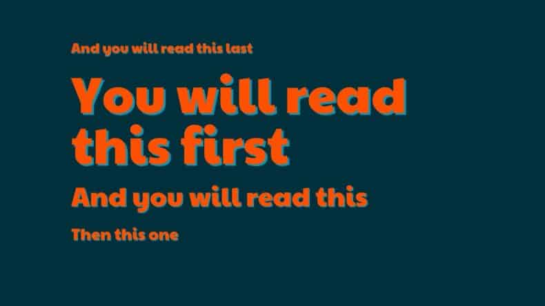 Grote tekst met kleine tekst leesorder